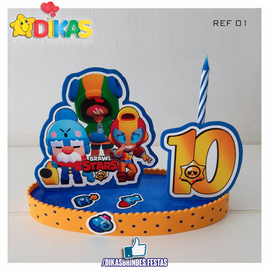 TOPO DE BOLO GRANDE C/ IDADE - BRAWL STARS