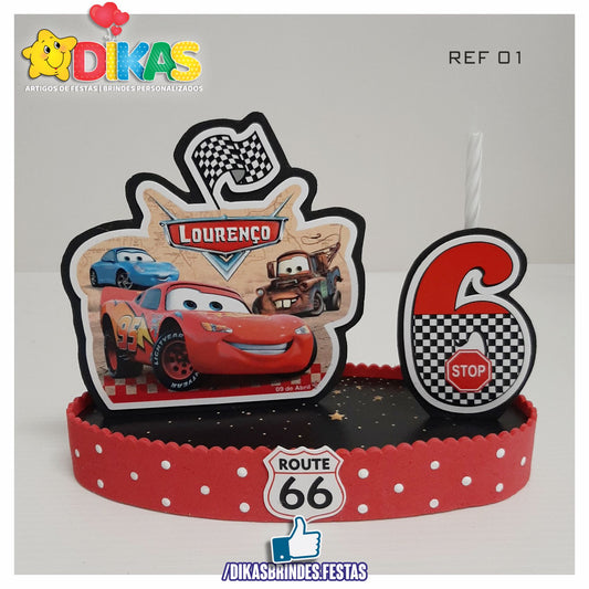 TOPO DE BOLO GRANDE C/ IDADE - CARS