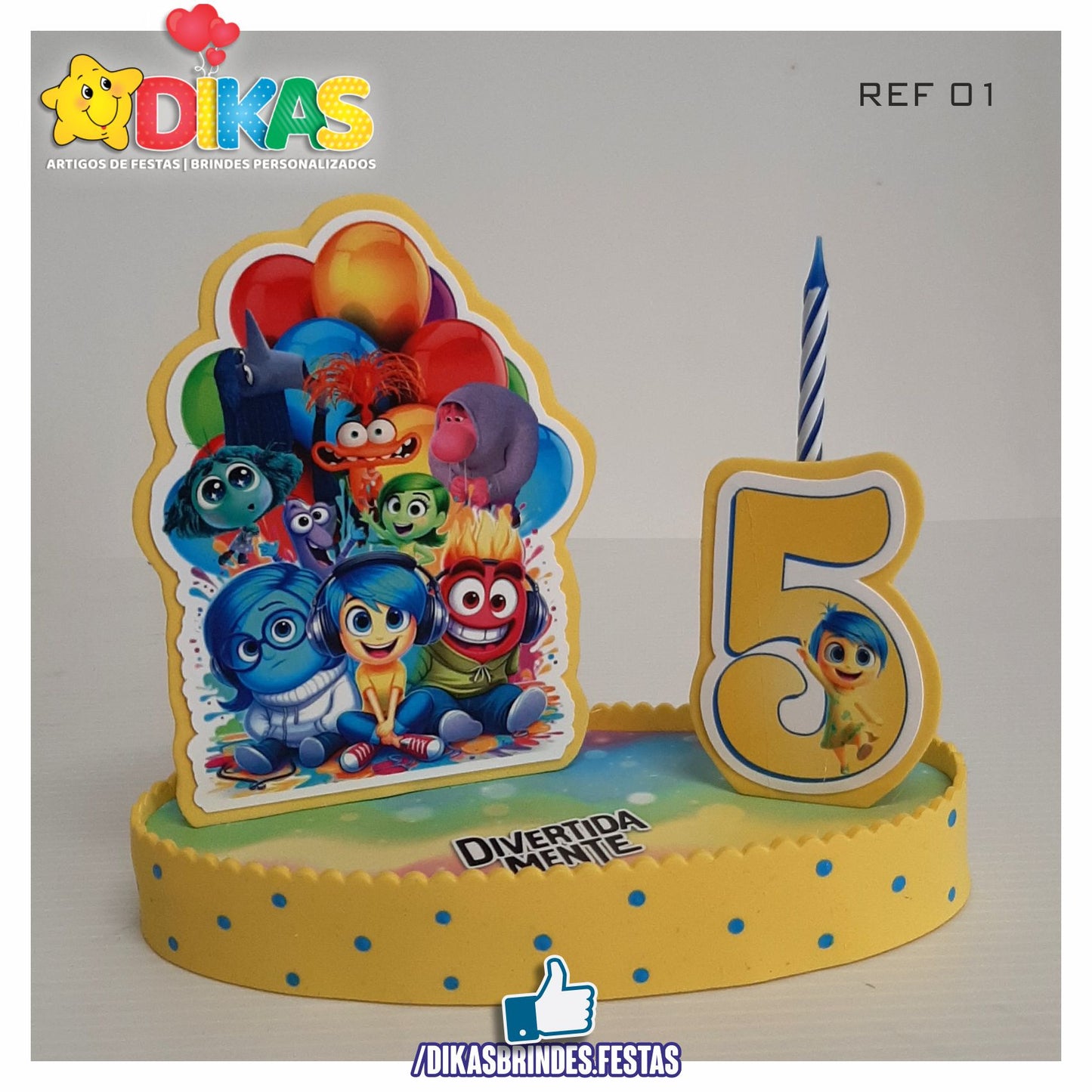 TOPO DE BOLO GRANDE C/ IDADE - DIVERTIDAMENTE