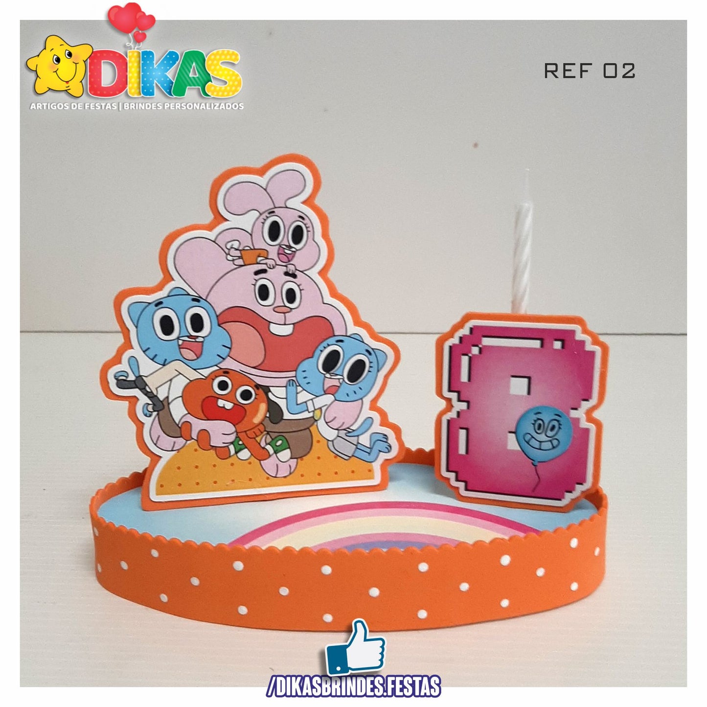 TOPO DE BOLO GRANDE C/ IDADE - GUMBALL