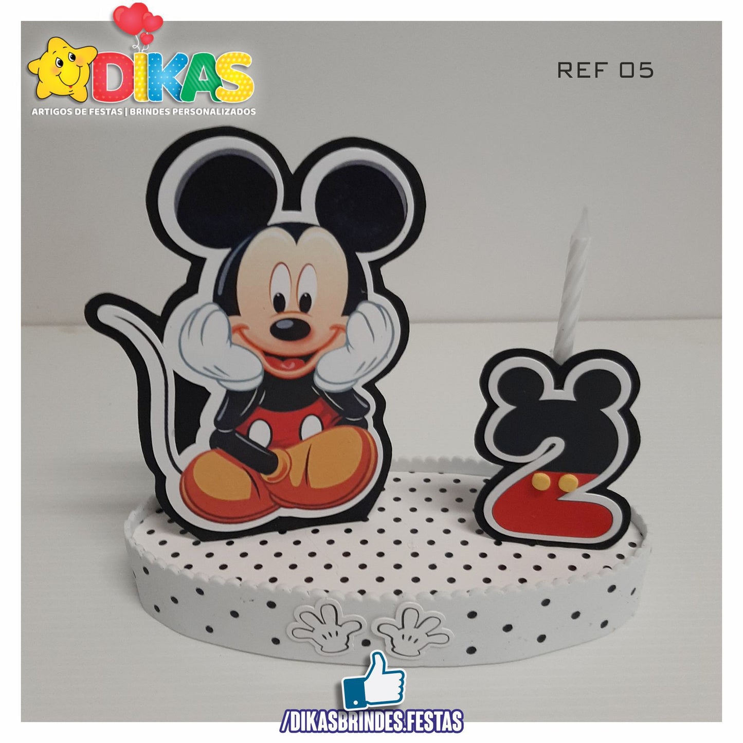 TOPO DE BOLO GRANDE C/ IDADE - MICKEY