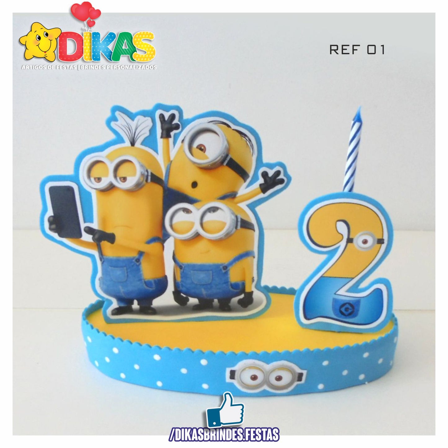 TOPO DE BOLO GRANDE C/ IDADE - MINIONS