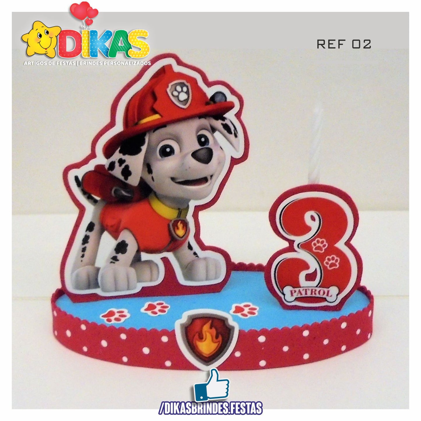 TOPO DE BOLO GRANDE C/ IDADE - PATRULHA PATA