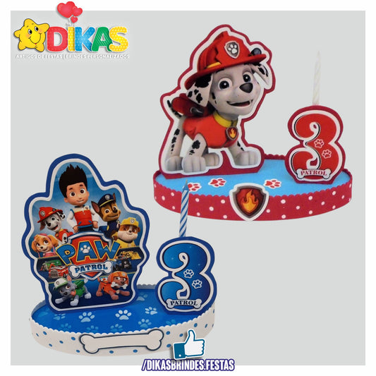 TOPO DE BOLO GRANDE C/ IDADE - PATRULHA PATA