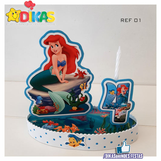 TOPO DE BOLO GRANDE C/ IDADE - PEQUENA SEREIA