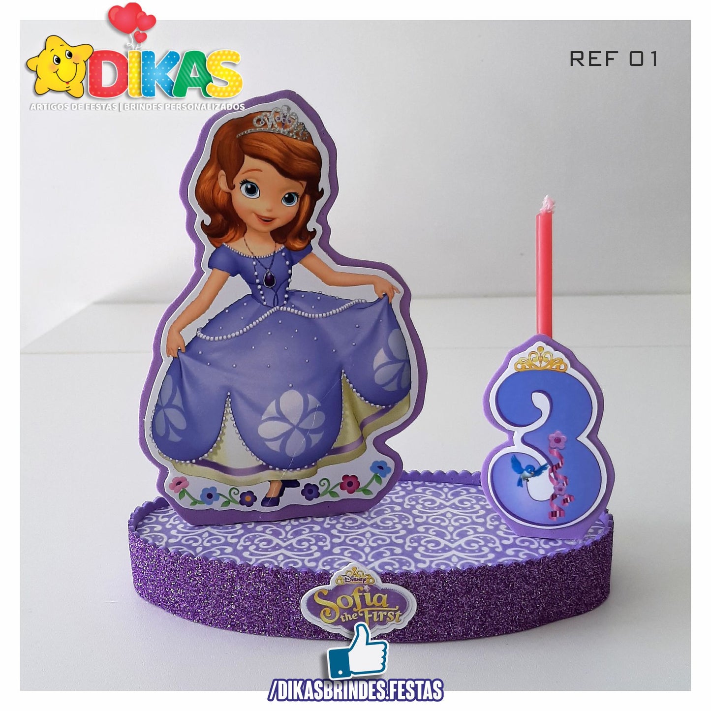 TOPO DE BOLO GRANDE C/ IDADE - PRINCESA SOFIA