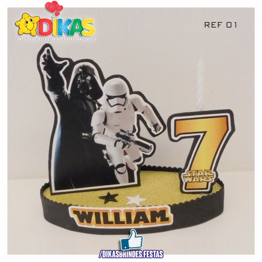 TOPO DE BOLO GRANDE C/ IDADE - STAR WARS