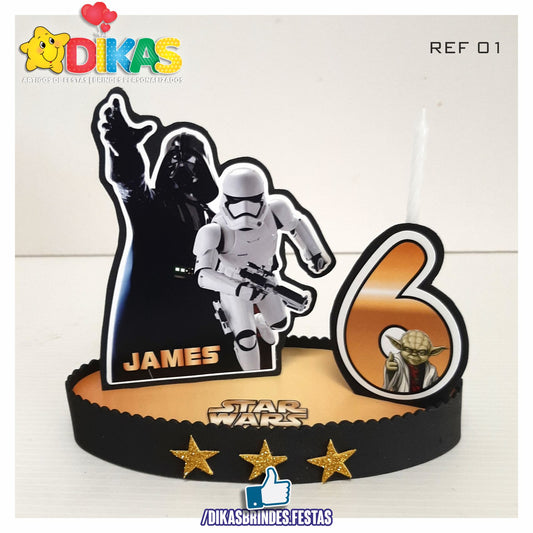 TOPO DE BOLO GRANDE C/ IDADE - STAR WARS