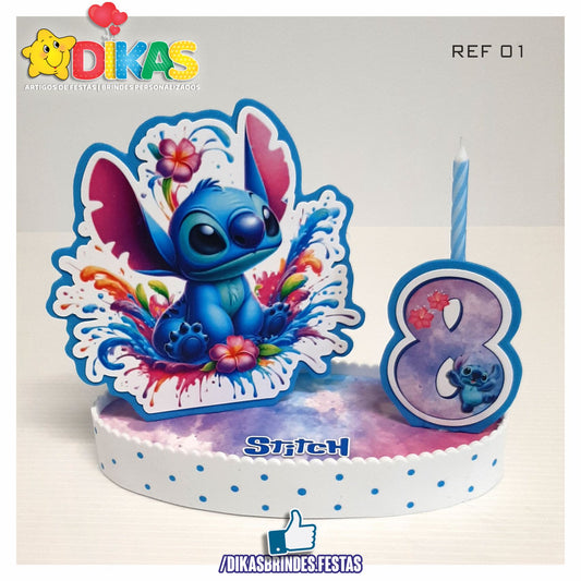 TOPO DE BOLO GRANDE C/ IDADE - STITCH