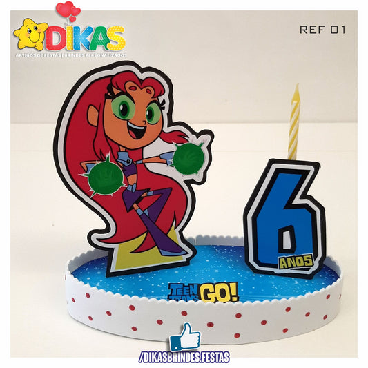 TOPO DE BOLO GRANDE C/ IDADE - TEEN TITANS GO