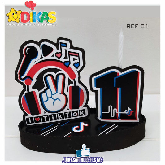 TOPO DE BOLO GRANDE C/ IDADE - TIK TOK
