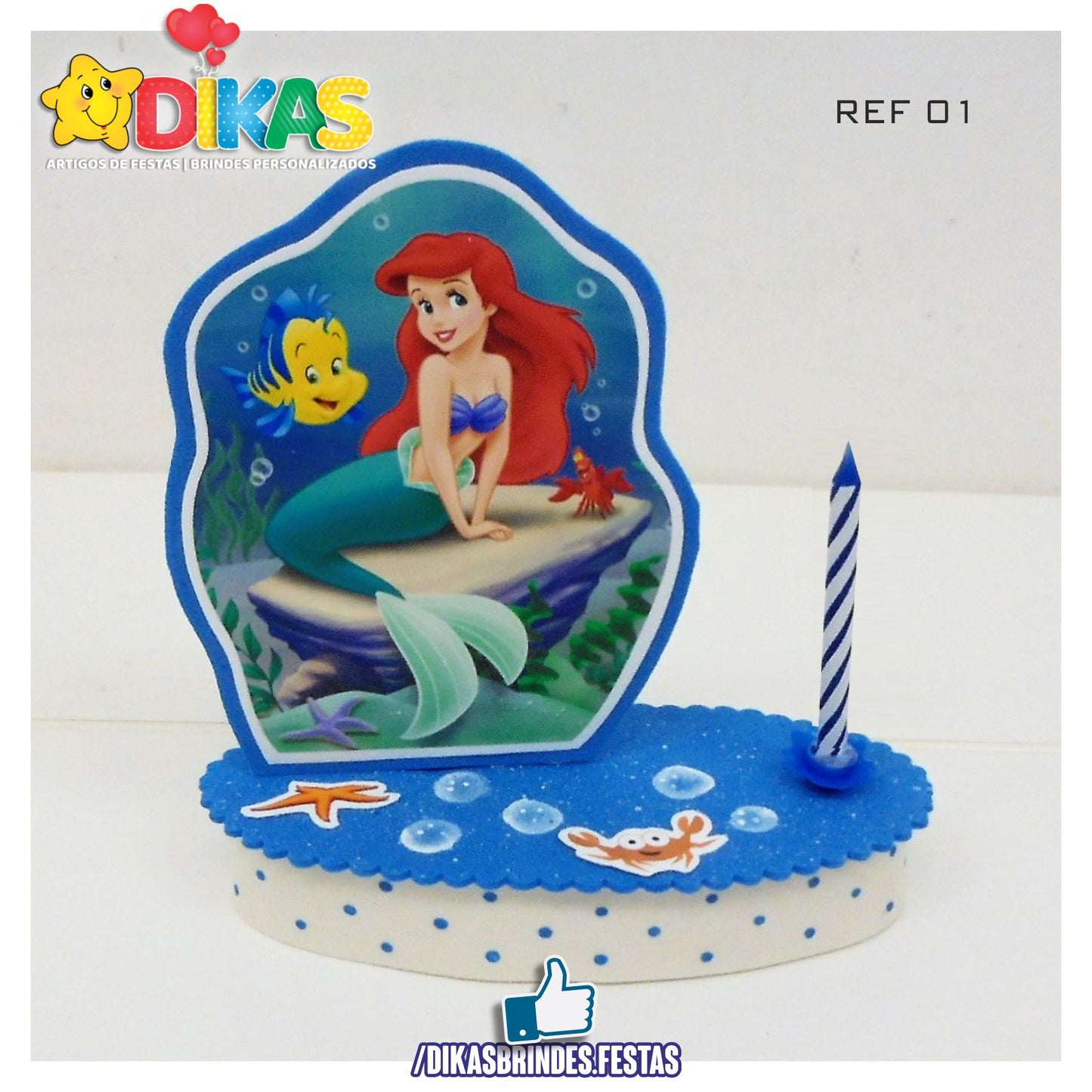 TOPO DE BOLO SIMPLES - PEQUENA SEREIA
