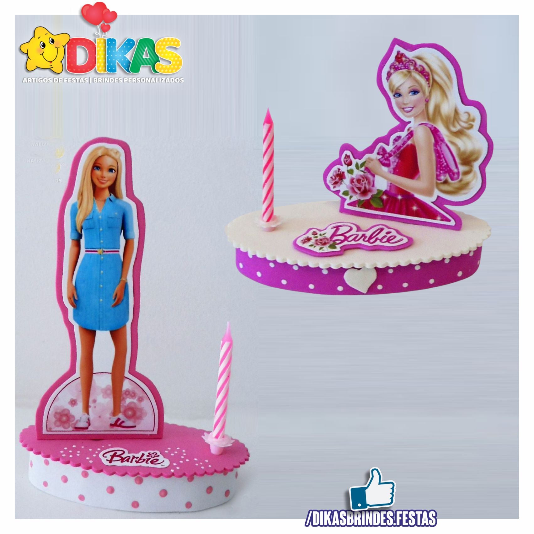 TOPO DE BOLO SIMPLES - BARBIE – dikasbrindes