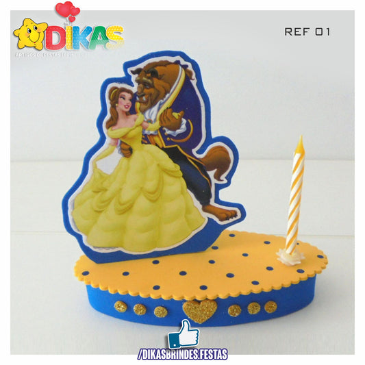 TOPO DE BOLO SIMPLES - A BELA E A FERA