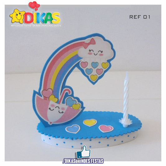 TOPO DE BOLO SIMPLES - CHUVA DE AMOR