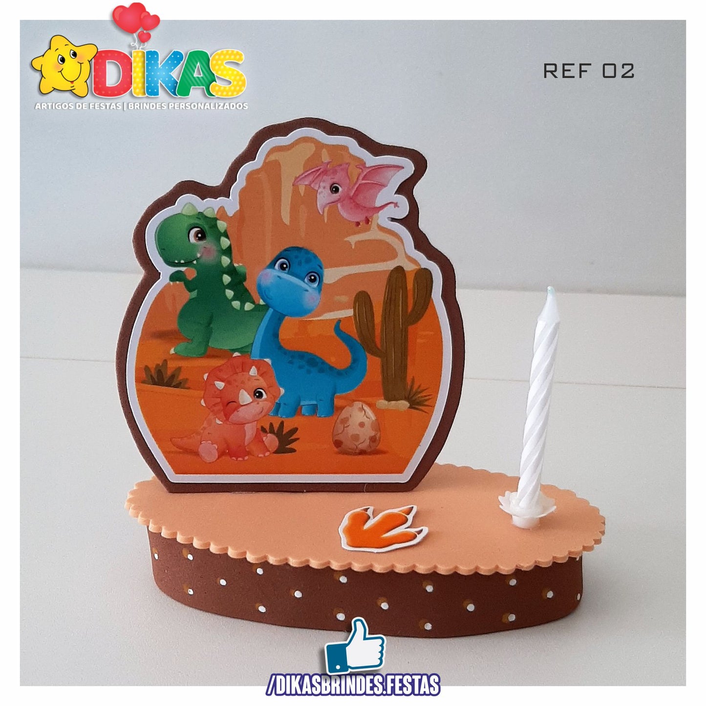 TOPO DE BOLO SIMPLES - DINOSSAUROS