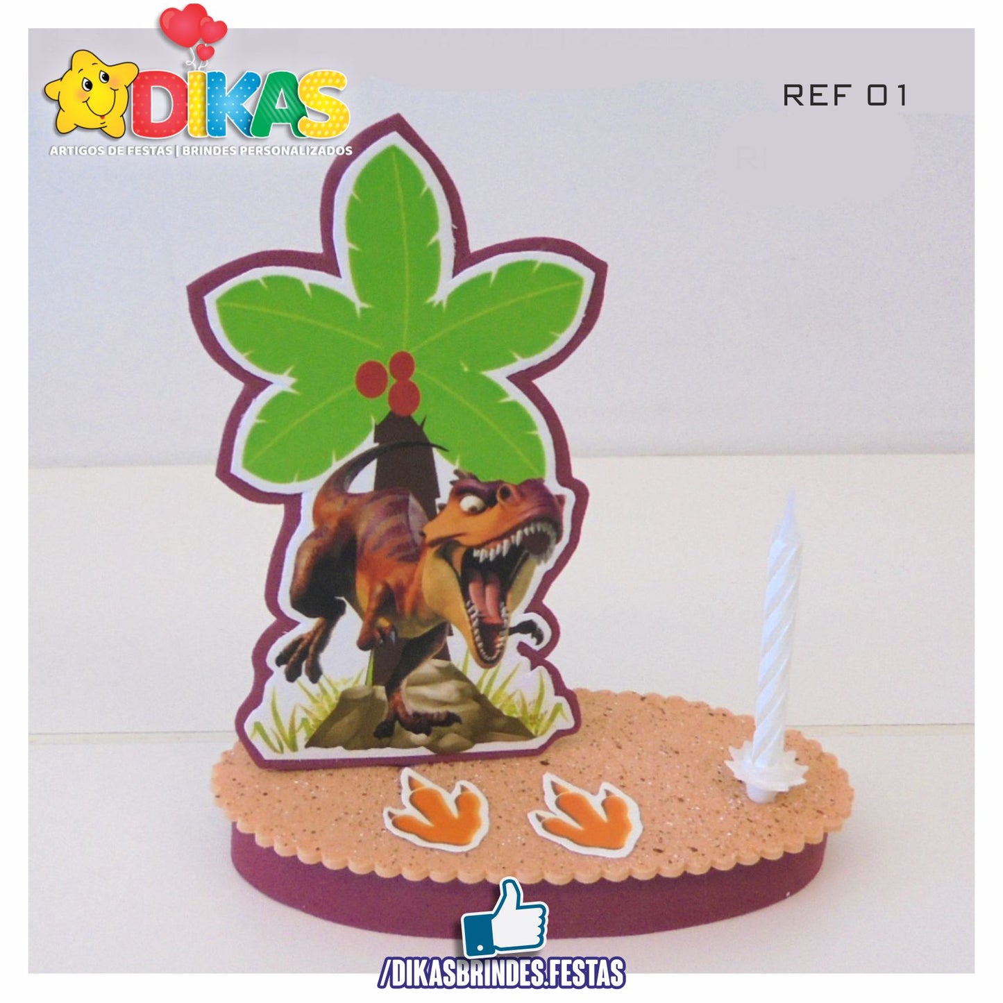 TOPO DE BOLO SIMPLES - DINOSSAUROS