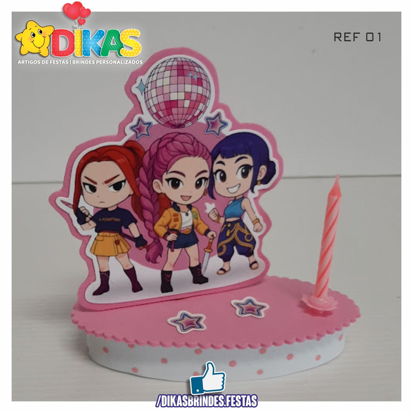 TOPO DE BOLO SIMPLES - GUERREIRAS DO K-POP