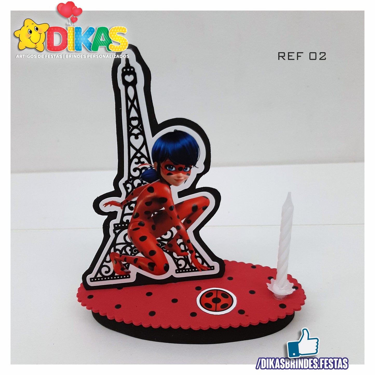 TOPO DE BOLO SIMPLES - LADYBUG