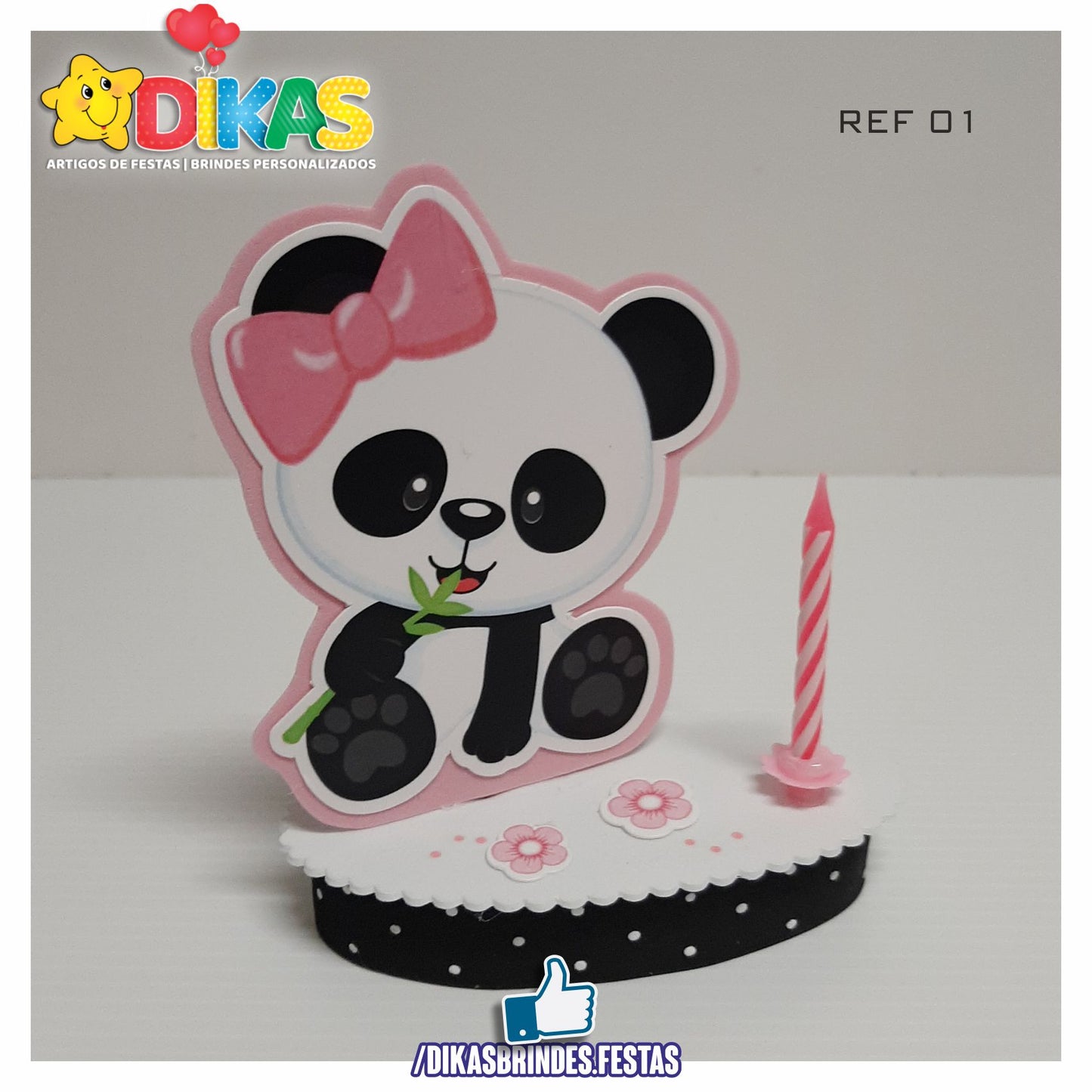 TOPO DE BOLO SIMPLES - PANDA BEBÉ