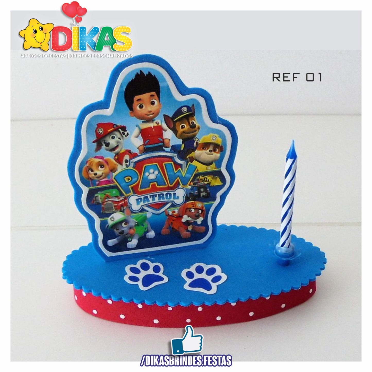TOPO DE BOLO SIMPLES - PATRULHA PATA