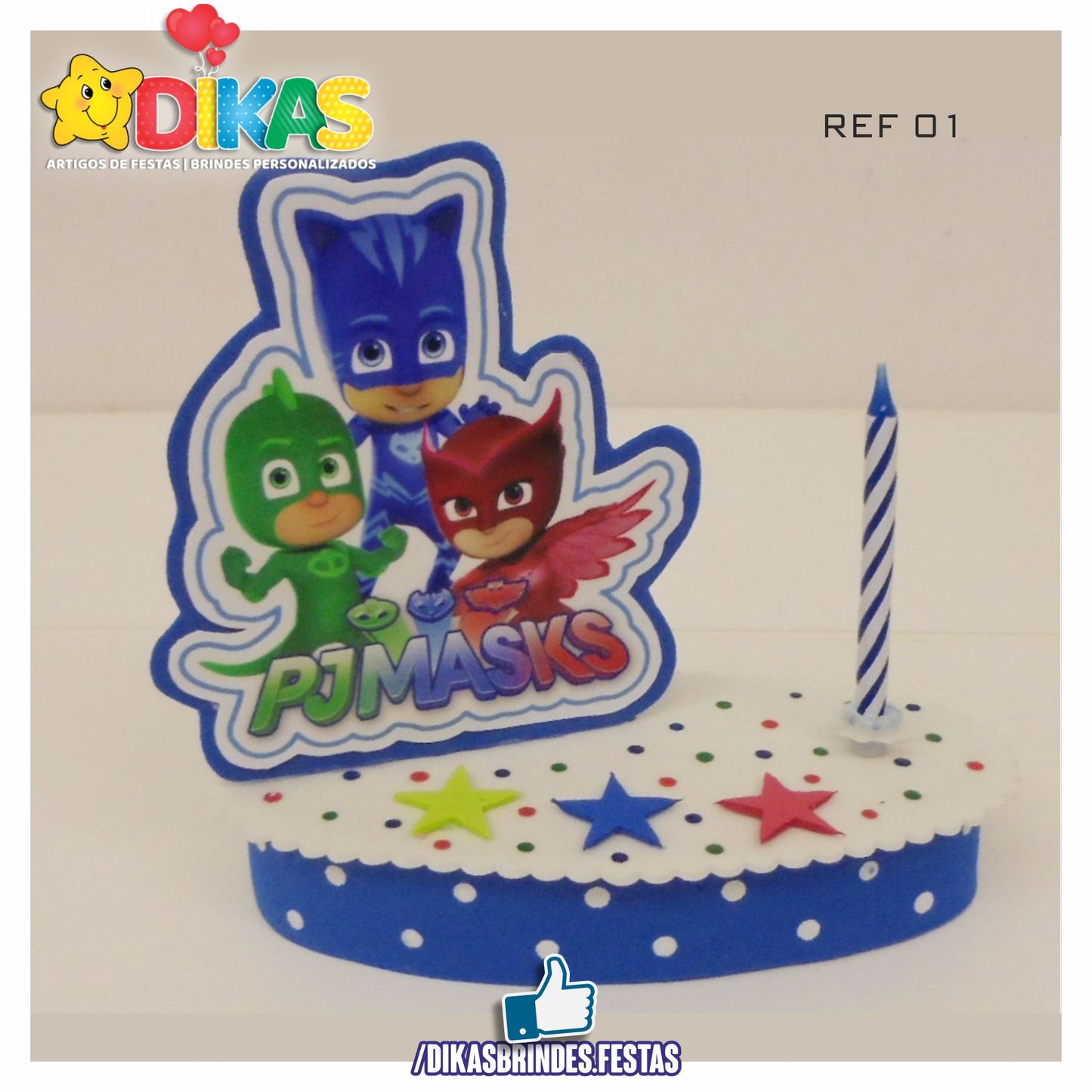 TOPO DE BOLO SIMPLES - PJMASKS