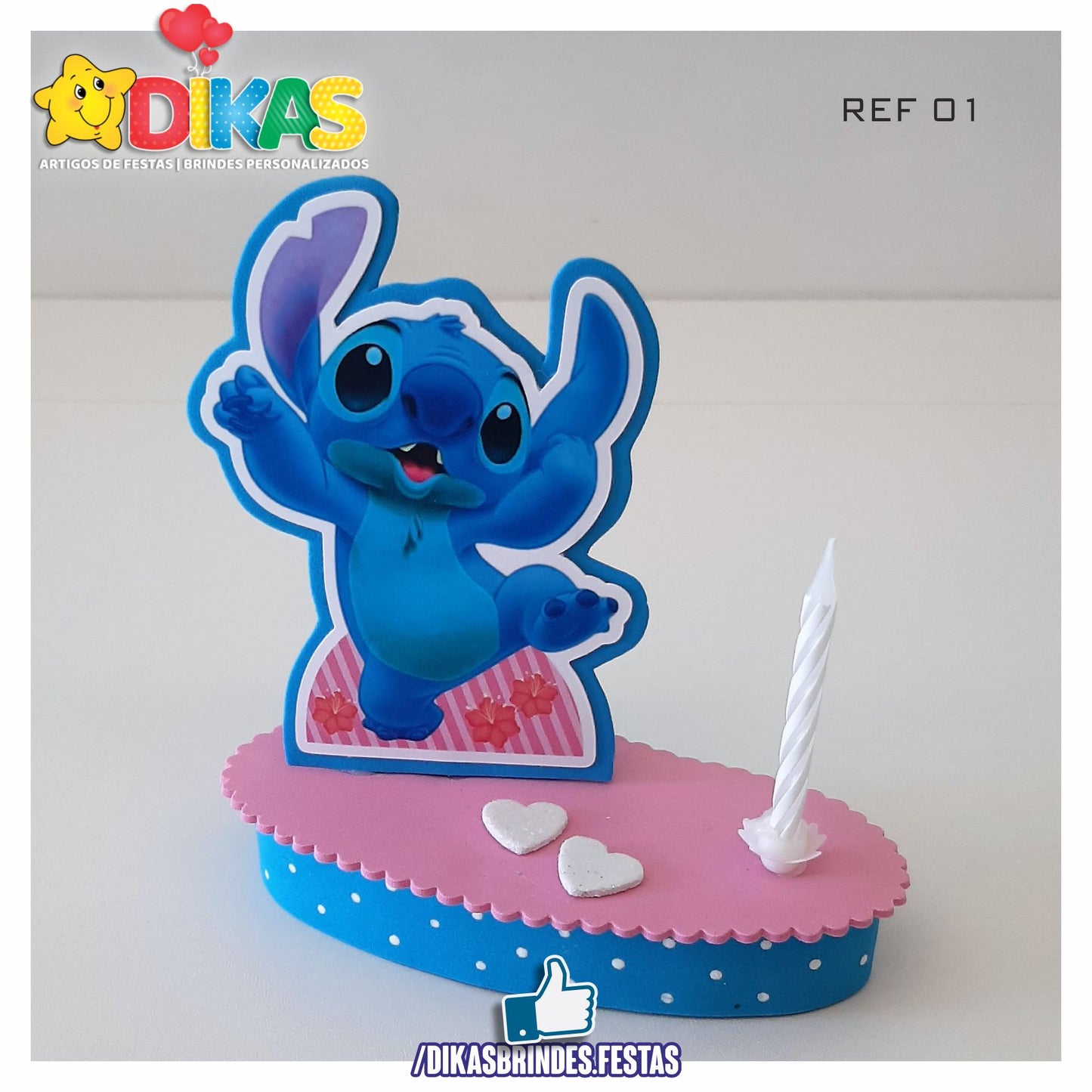 TOPO DE BOLO SIMPLES - STITCH