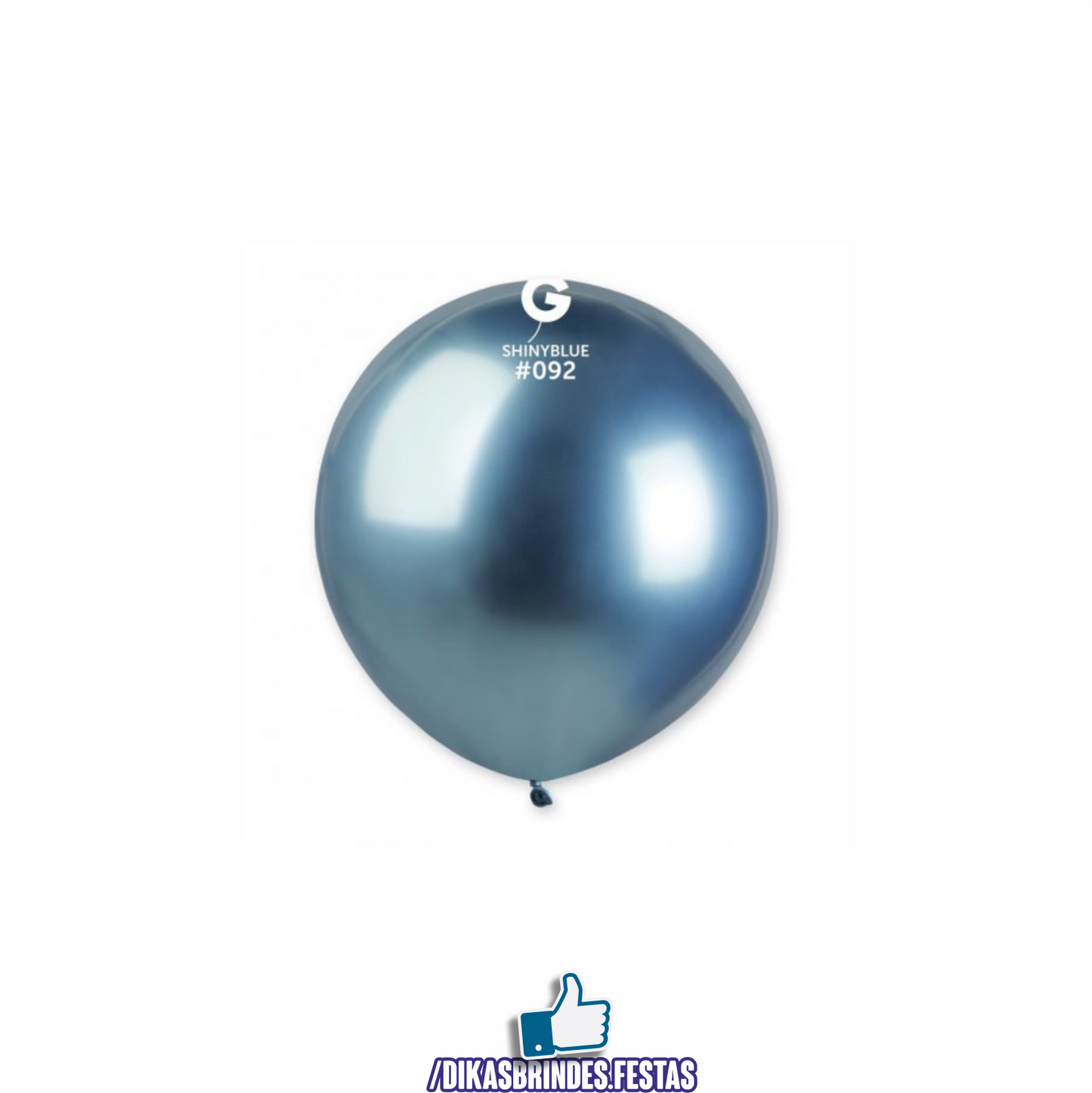 BALÃO LÁTEX CROMADO AZUL 19" - SACO COM 25