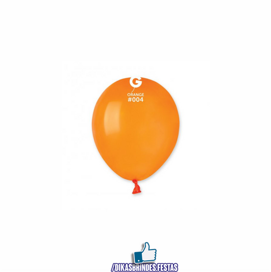 BALÃO LÁTEX LARANJA 5" - SACO COM 100