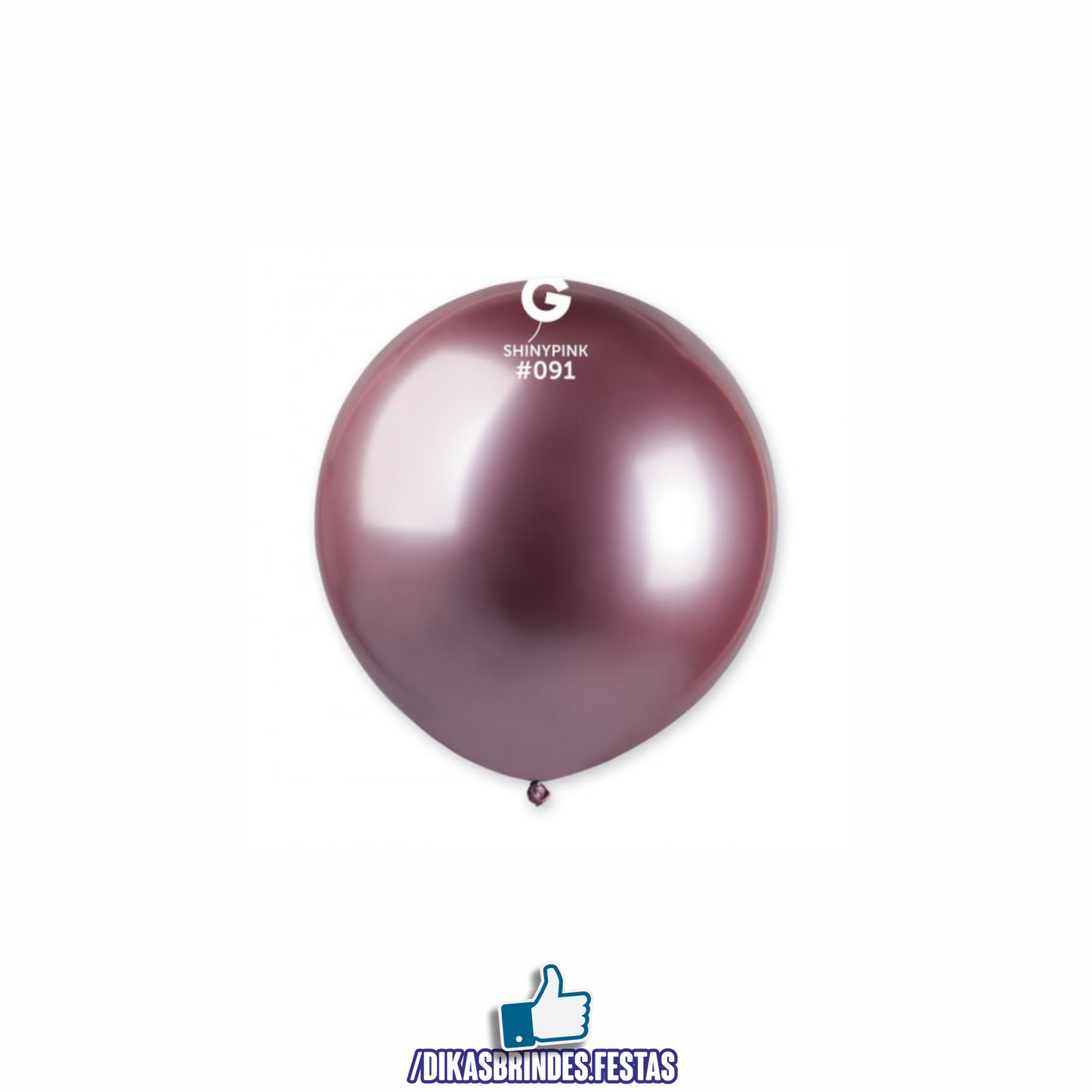 BALÃO LÁTEX CROMADO ROSA 19" - SACO COM 25