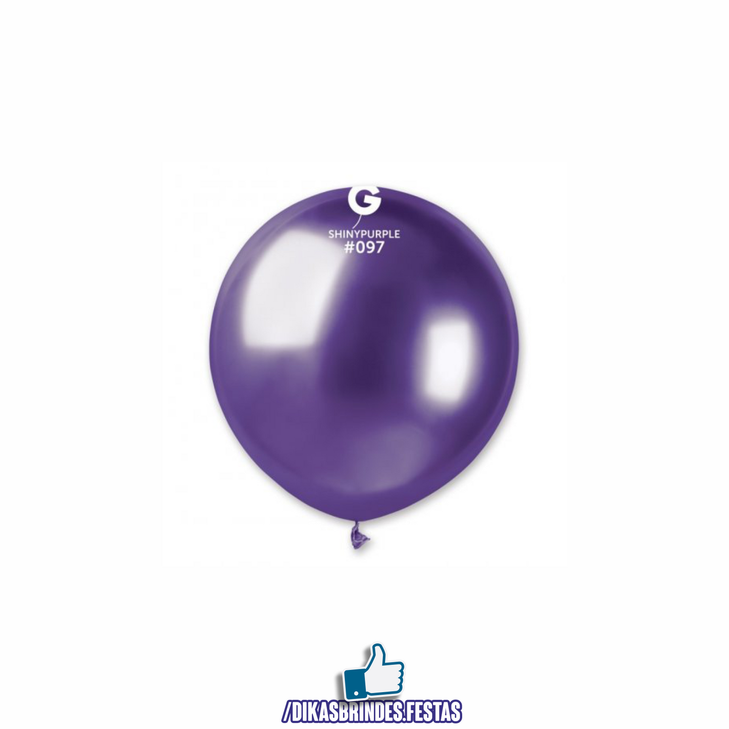 BALÃO LÁTEX CROMADO ROXO 19" - SACO COM 25