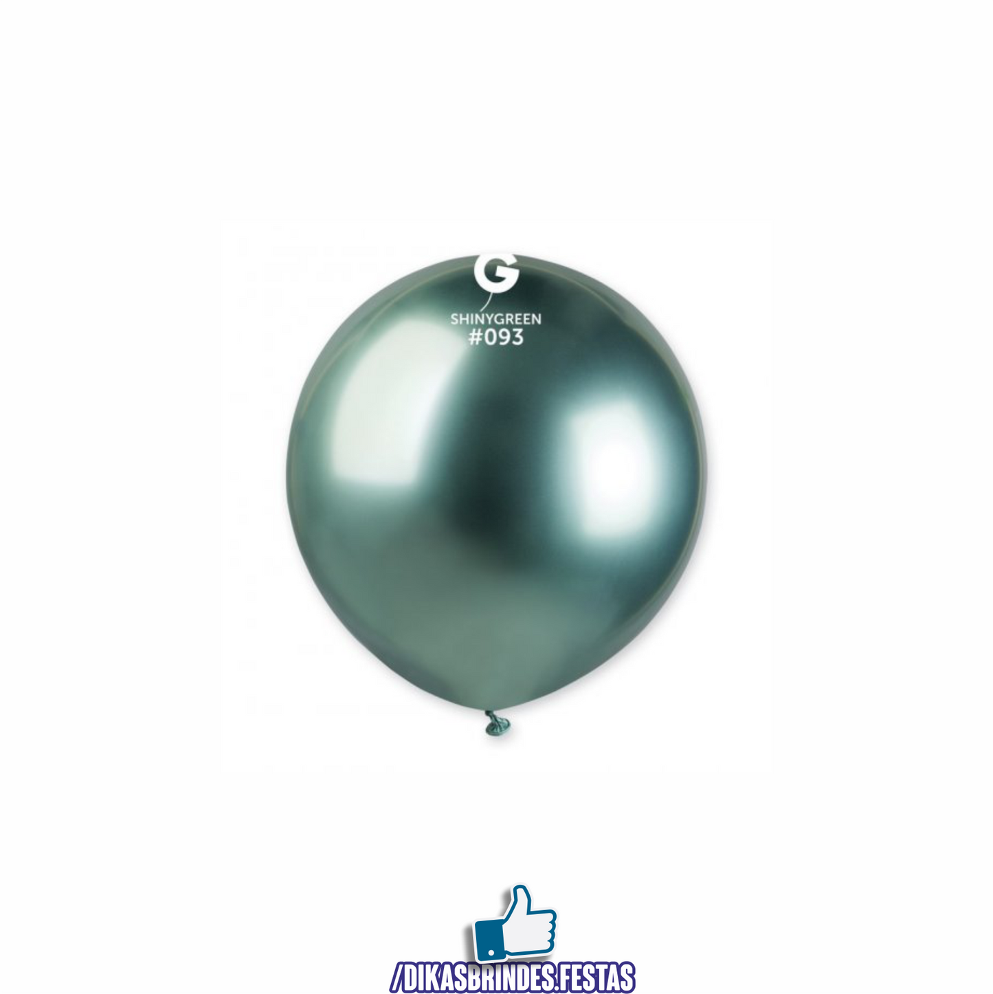 BALÃO LÁTEX CROMADO VERDE 19" SACO COM 25