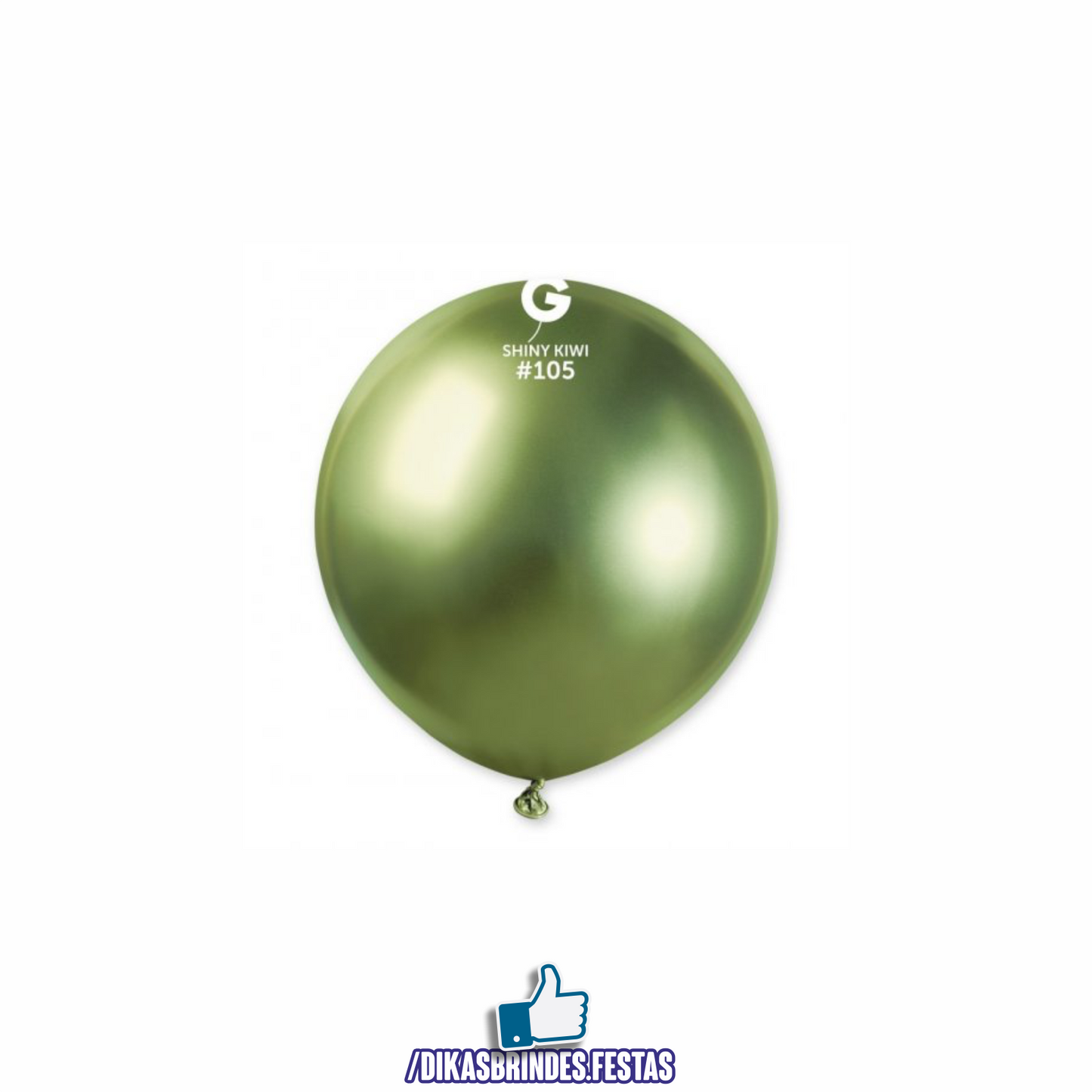 BALÃO LÁTEX CROMADO VERDE KIWI 19" - SACO COM 25