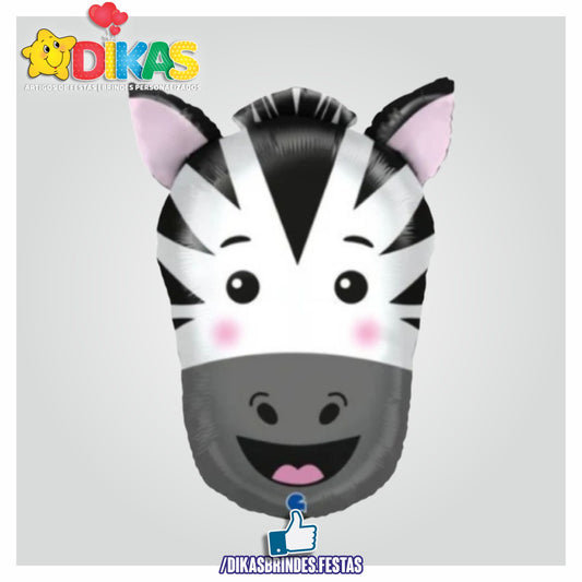 BALÃO FOIL CABEÇA ZEBRA 29"