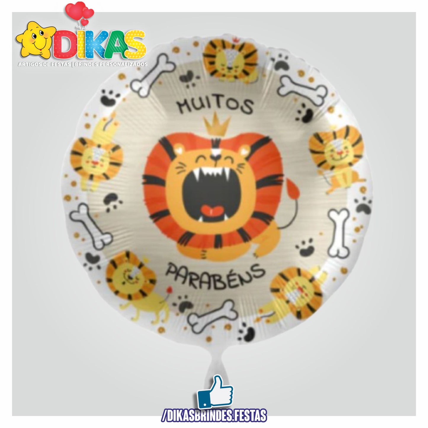 BALÃO FOIL LEÃO PARABÉNS 18"
