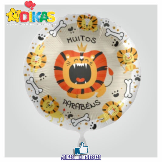 BALÃO FOIL LEÃO PARABÉNS 18"