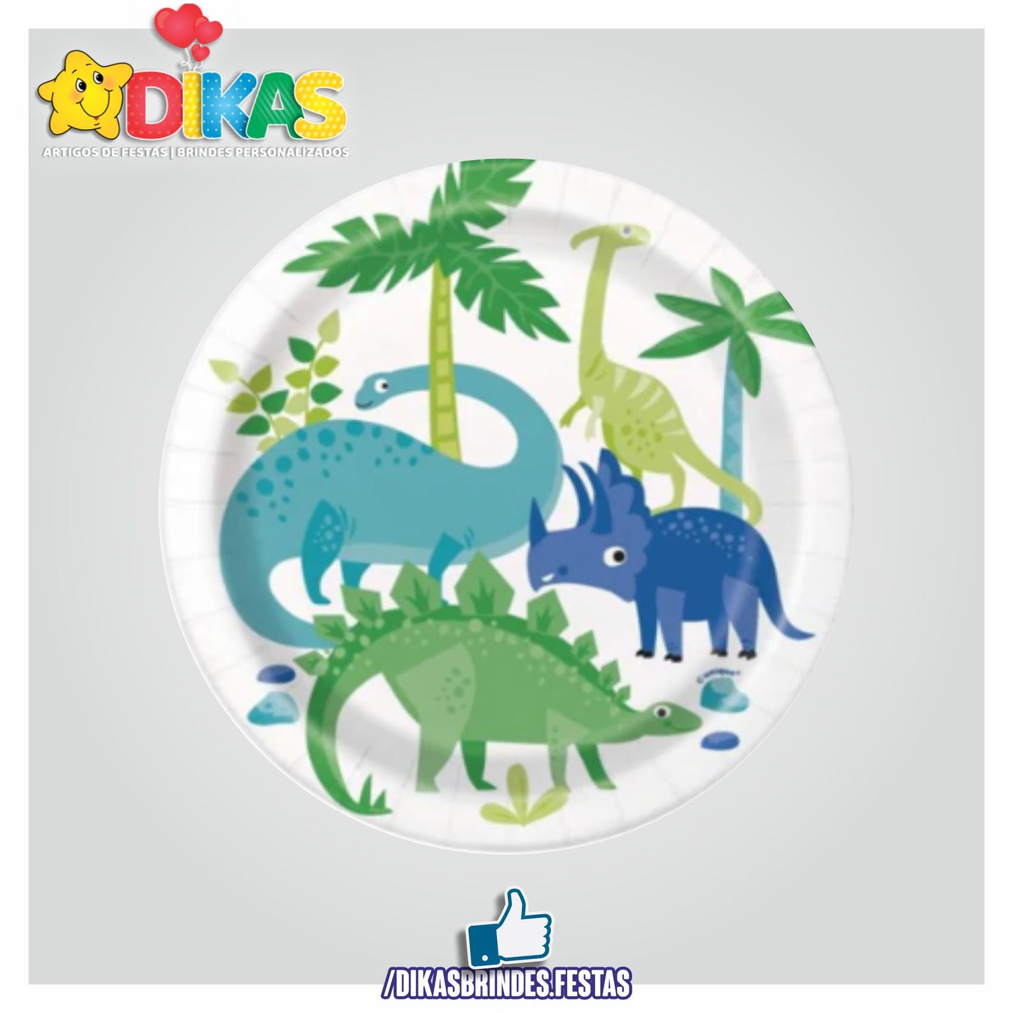 PRATOS DINOSSAUROS 18CM