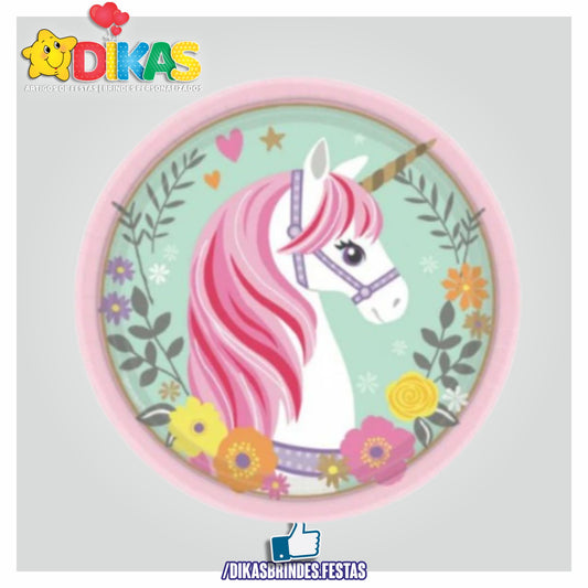 PRATOS UNICÓRNIO MAGICAL 18CM