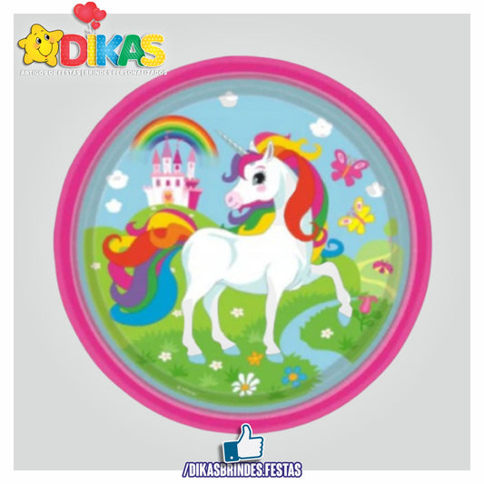 PRATOS UNICÓRNIO RAINBOW 23CM