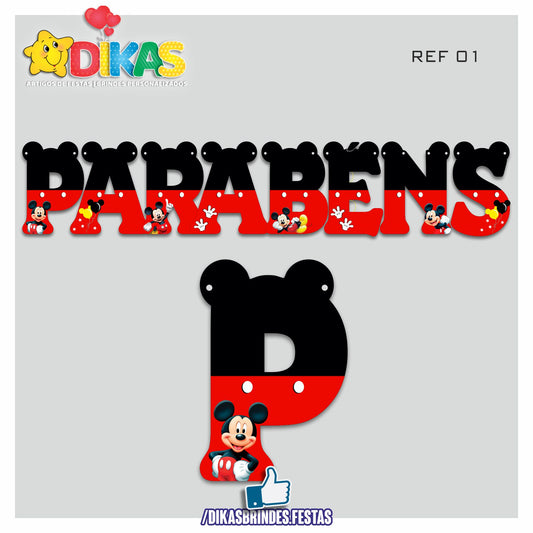 FAIXA "PARABÉNS" - MICKEY