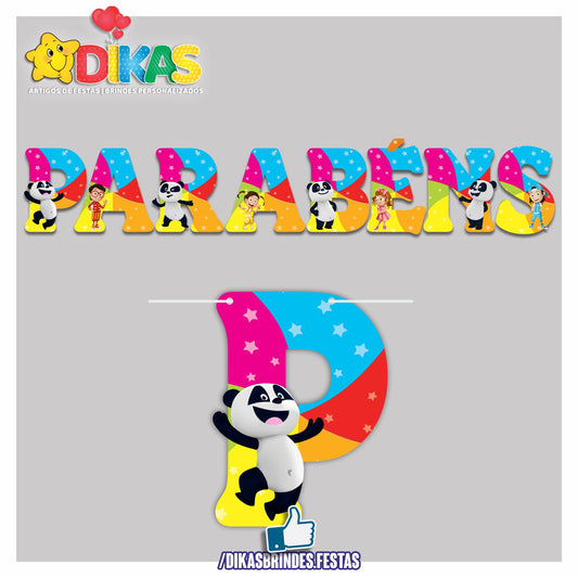 FAIXA "PARABÉNS" - PANDA E OS CARICAS