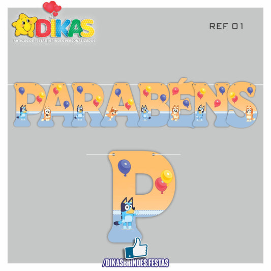 FAIXA "PARABÉNS" - BLUEY