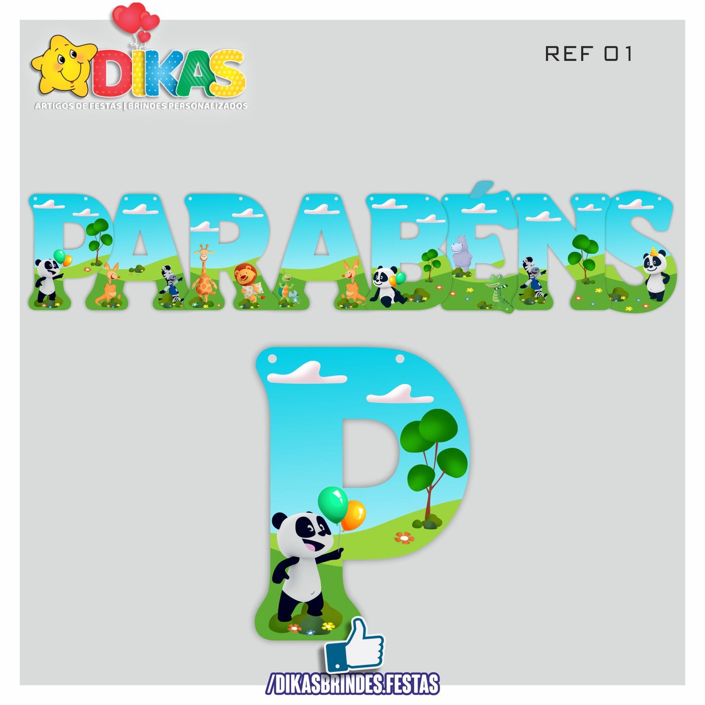 FAIXA "PARABÉNS" - PANDA E OS AMIGOS