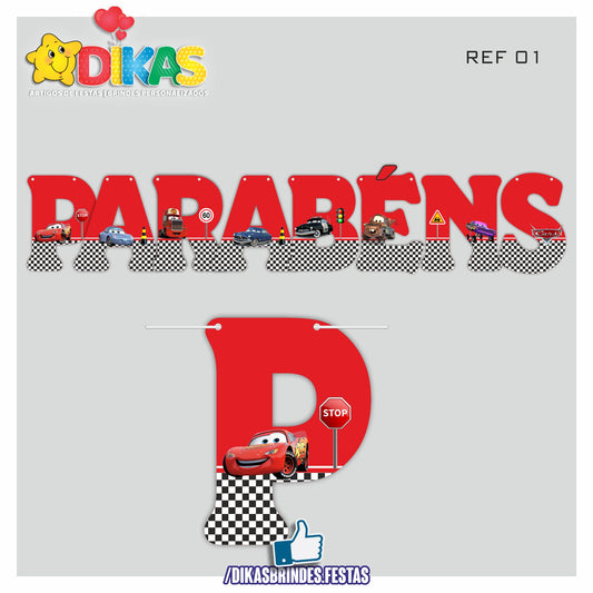 FAIXA "PARABÉNS" - CARS