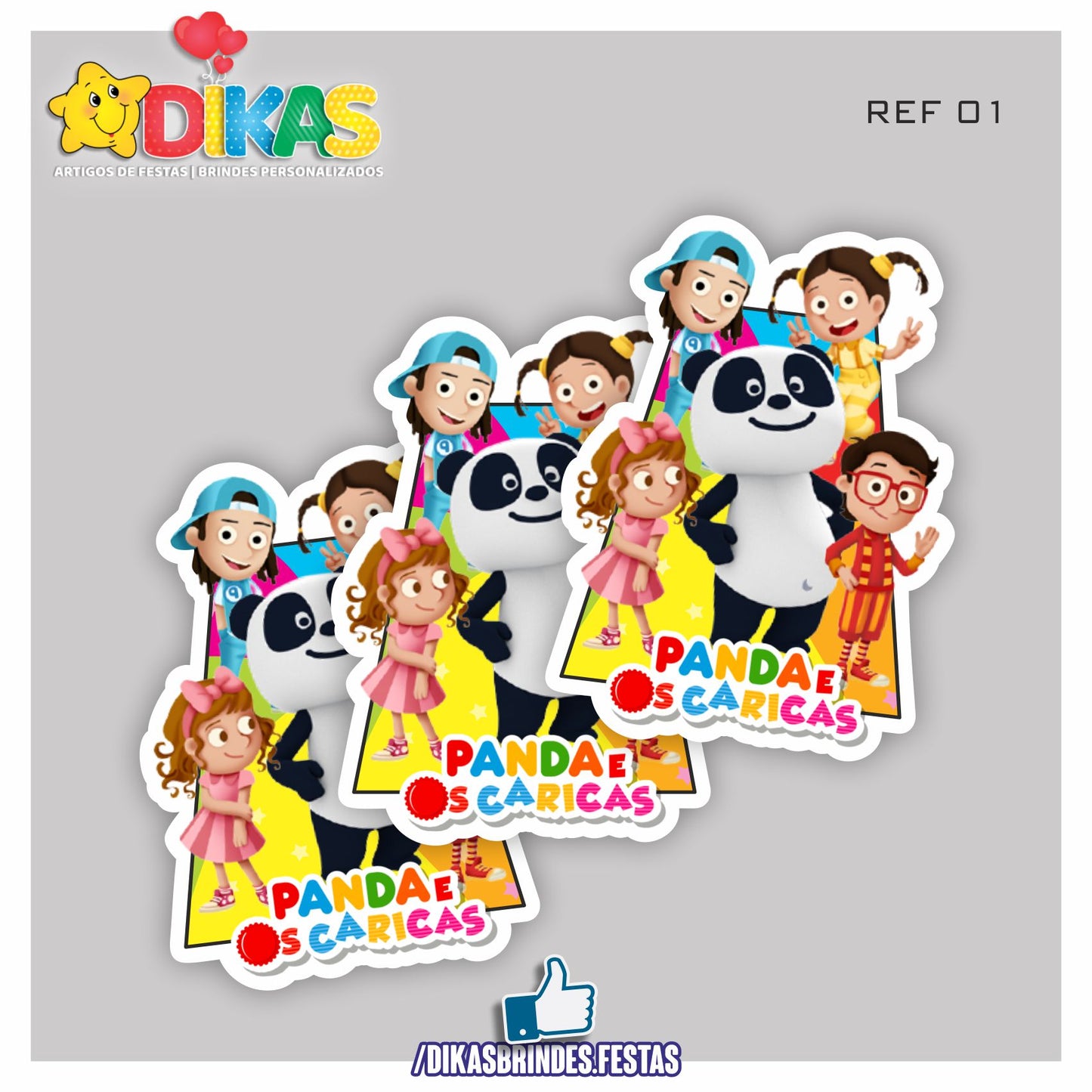 APLIQUES GRANDES - PANDA E OS CARICAS