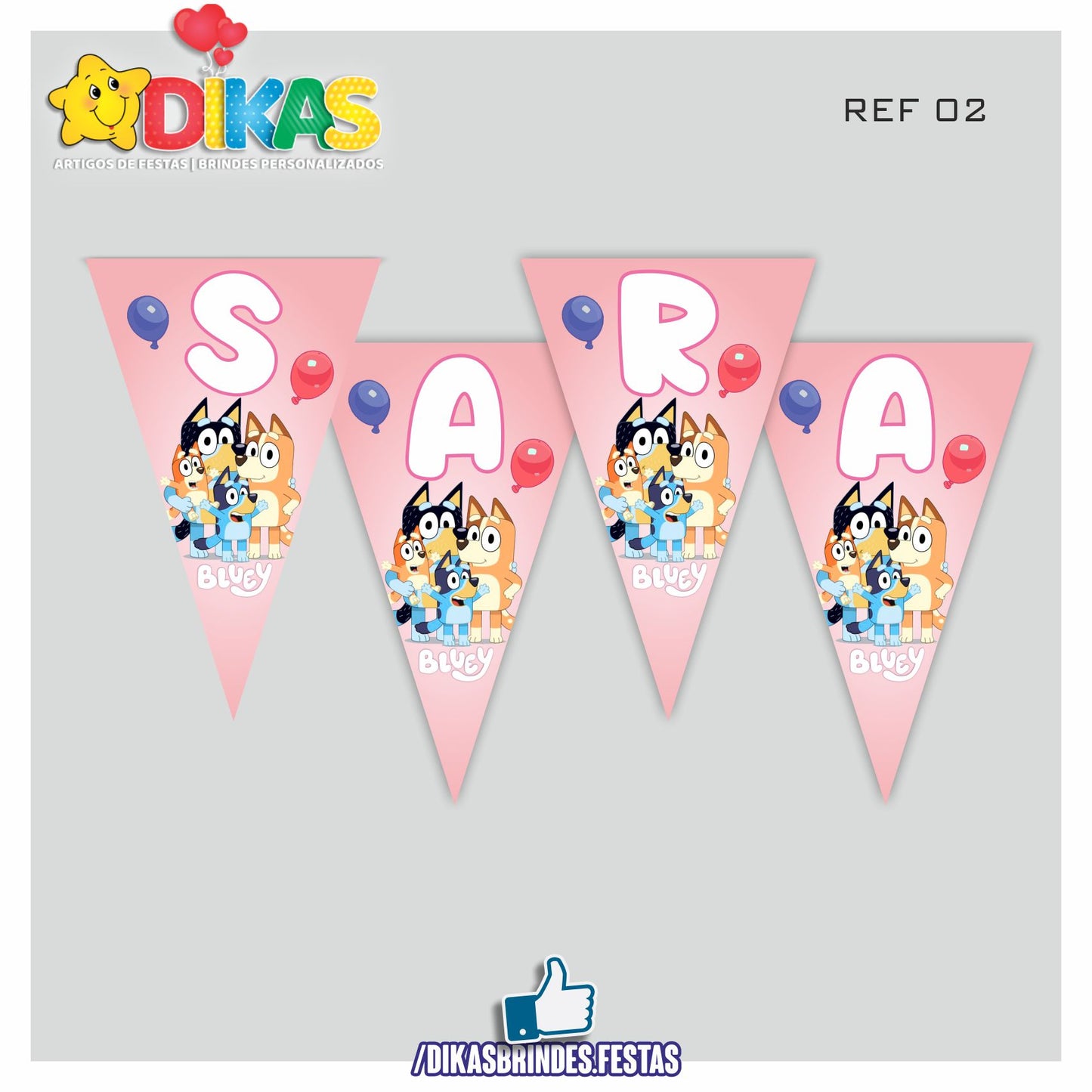 BANDEIROLA PERSONALIZADA - BLUEY