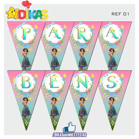 BANDEIROLA "PARABÉNS" - ENCANTO