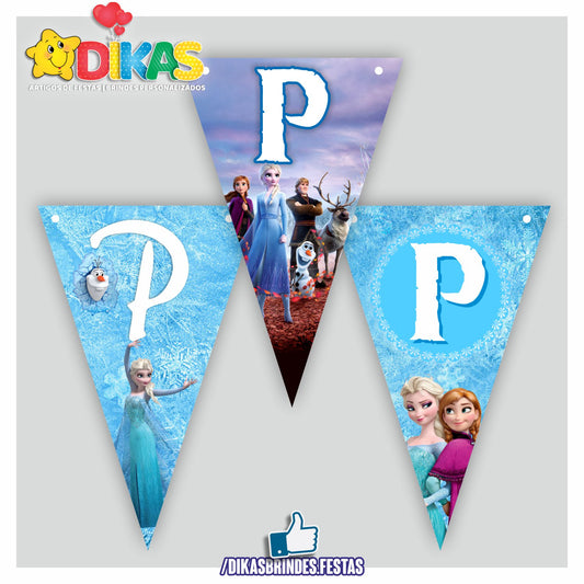BANDEIROLA "PARABÉNS" - FROZEN