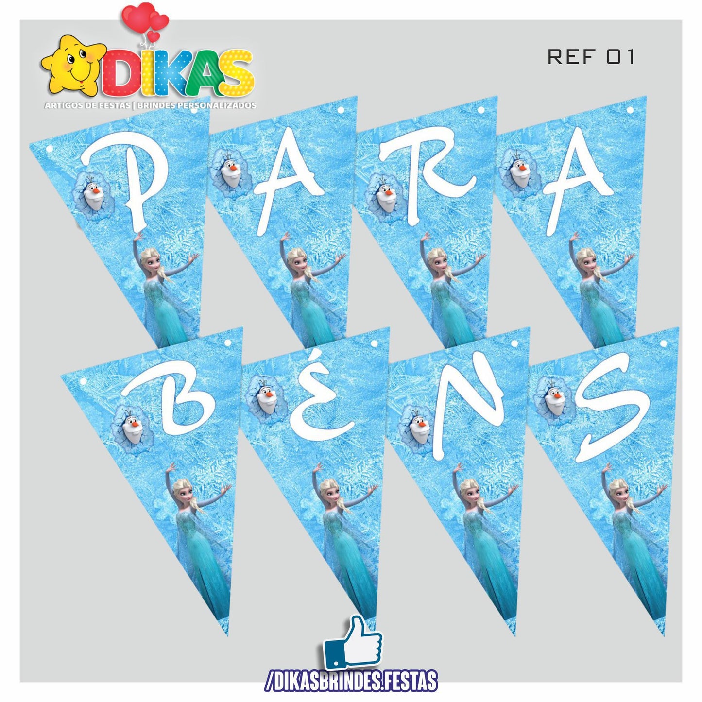 BANDEIROLA "PARABÉNS" - FROZEN