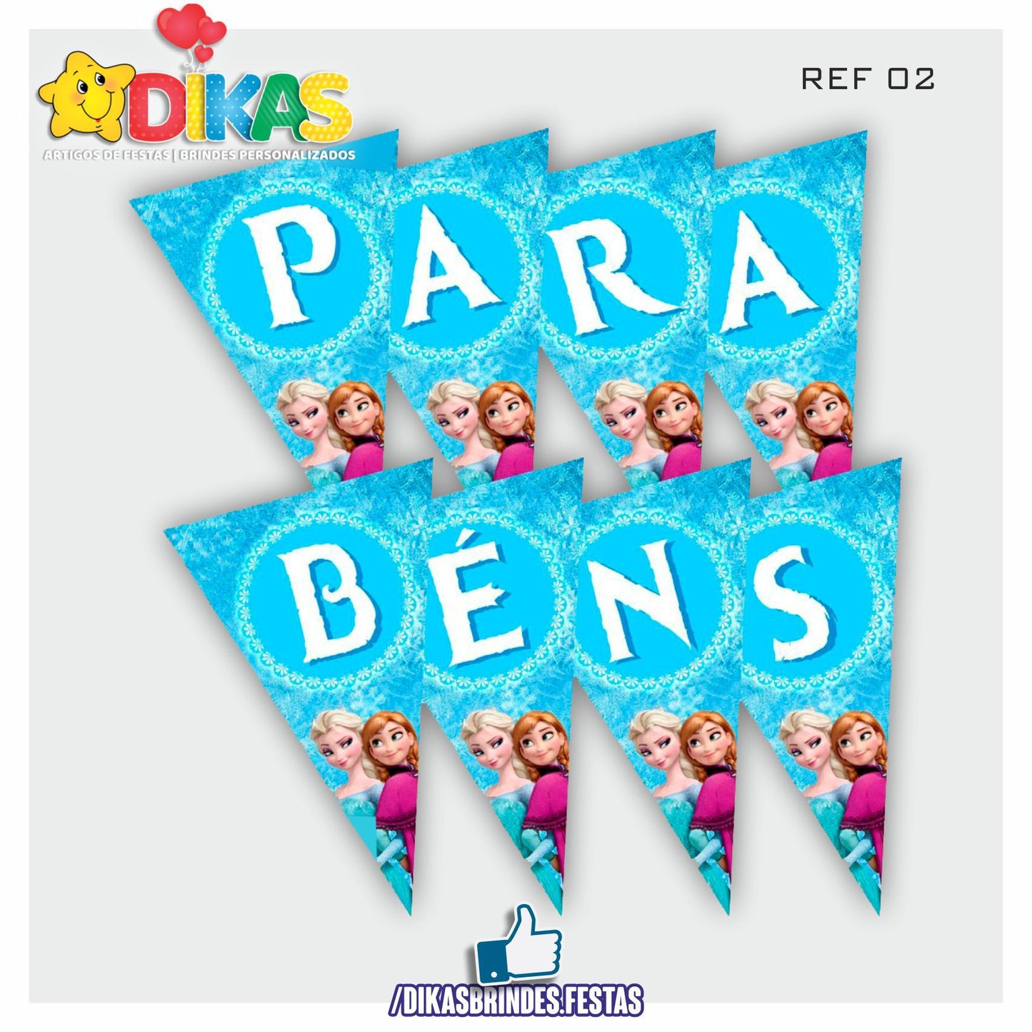 BANDEIROLA "PARABÉNS" - FROZEN